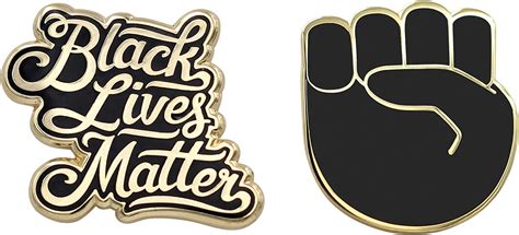 Real Sic Raised Fist Enamel Pin Black Lives Matter Lapel