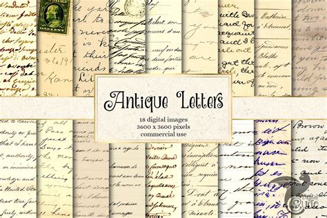 Antique Letters Digital Paper Creative Daddy