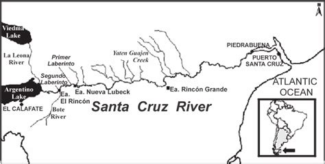 Location Of The Santa Cruz River And Tributaries In Southern Patagonia