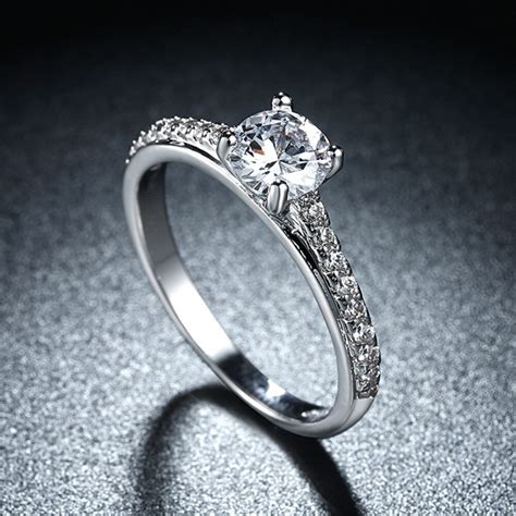 2016 New 18kgp White Gold Filled With 3 Carat Cz Diamond Ring For