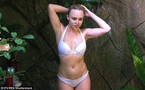 I M A Celebrity S Jorgie Porter Shows Off Her Figure In Sexy White Bikini Daily Mail Online