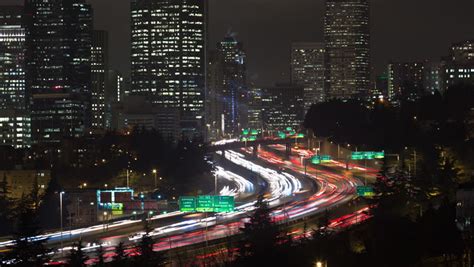 Night Time Skyline In Seattle Washington Image Free Stock Photo