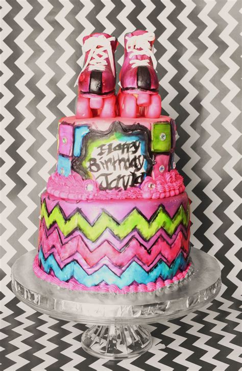 80s Inspired Roller Skate Theme Cake Themed Cakes Cake Birthday Cake