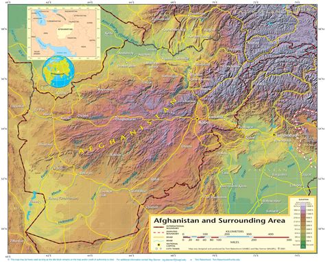 Shaded Relief Map Of Afghanistan Political