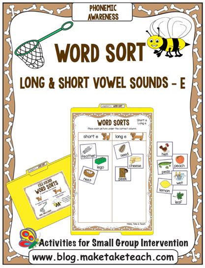 Teaching Long And Short Vowel Sounds Using Picture Sorting Make Take