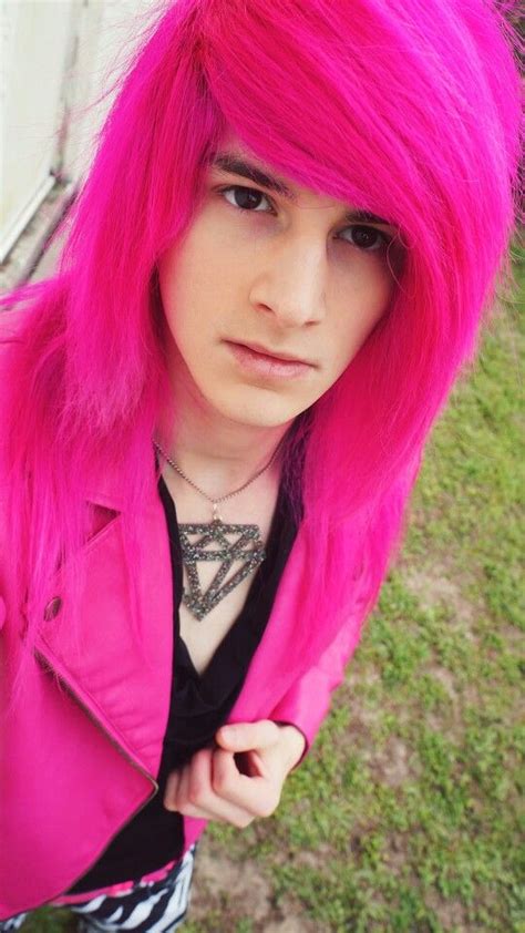 Omg His Hair Hot Pink Scene Hair Scene Boy Scene Hair Hot Pink