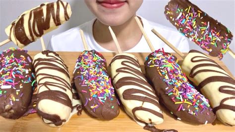 Asmr Crunchy Chocolate Bananas 咀嚼音 Eating Sounds Youtube