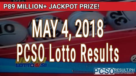 Check 4d singapore pool result today, singapore pools 4d live draw, singapore prize 4d, 4d result singapore pool today, latest 4d result 4d result singapore pool drawings are held every wednesday, saturday and sunday at 6:30pm. PCSO Lotto Results Today May 4, 2018 (6/58, 6/45, 4D ...