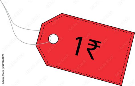 one rupee 1 rupee indian rupees label price tag design sale tag label tag vector stock