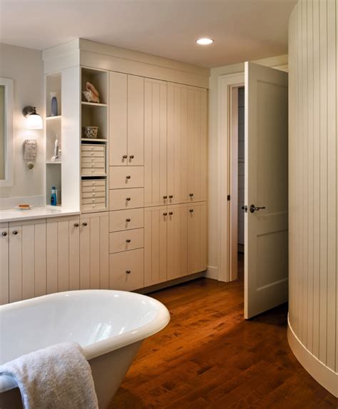 Refacing bathroom cabinets is an economical way to give the room an and bathroom cabinets can easily be built for heights better suited for wheelchairs. How Custom Built-ins for Bathrooms Can Help Clean Up Your ...