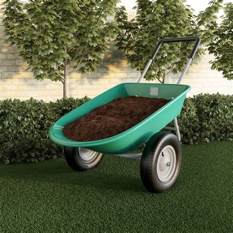 Wheelbarrow Utility Dump Cart 2 Wheeled Garden Rolling Diy Landscaping
