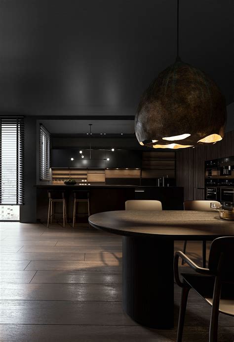 Dark Apartment On Behance Minimalist House Design Modern Furniture