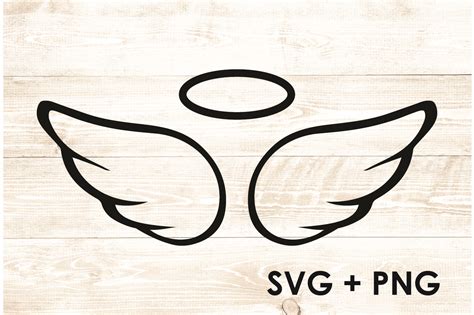 Angel Wings With Halo Svg Illustration Par Too Sweet Inc · Creative Fabrica