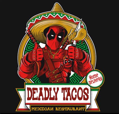 Deadpool Tacos Movie Parody Design Full Front Of Shirt Mens Shirt W