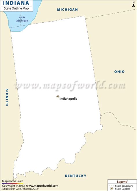 Blank Map Of Indiana Indiana Outline Map
