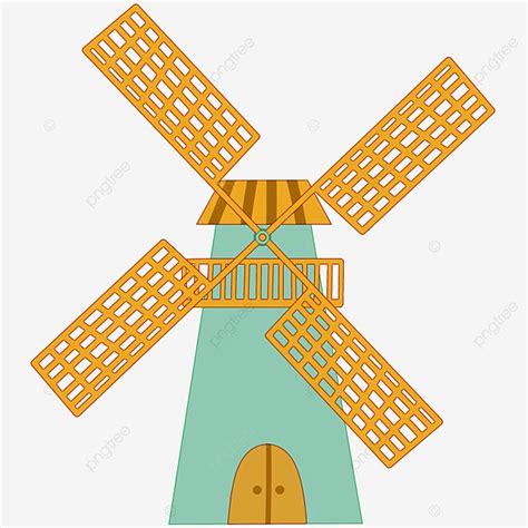 Windmill Illustration PNG Transparent Cartoon Wood Windmill