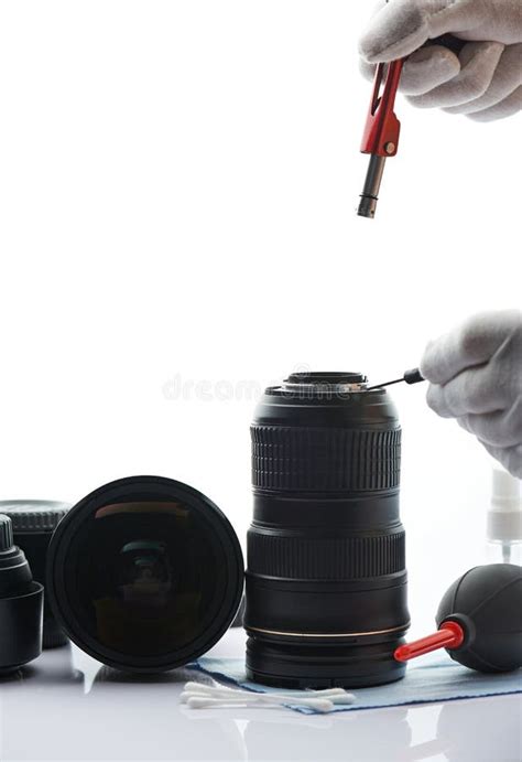 Professional Maintenance Of Dslr Lens Stock Image Image Of