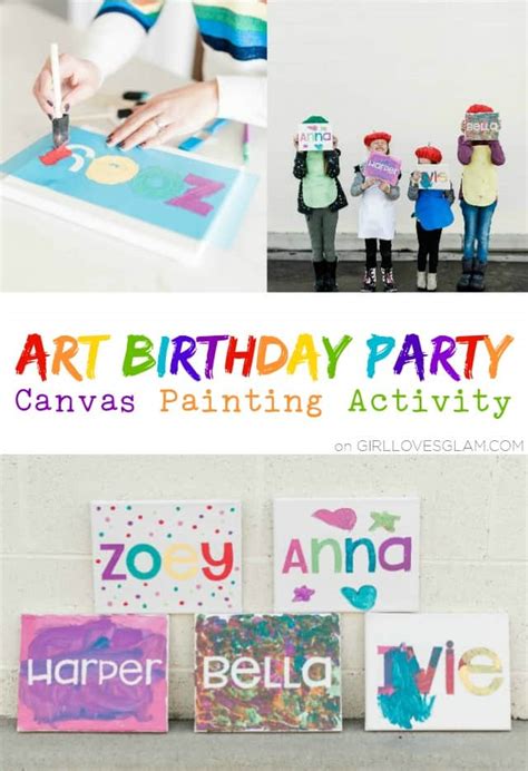 Art Birthday Party Activity And Game Ideas Girl Loves Glam