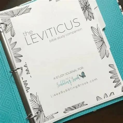 The Leviticus Bible Study Companion Printable Bubbling Brook