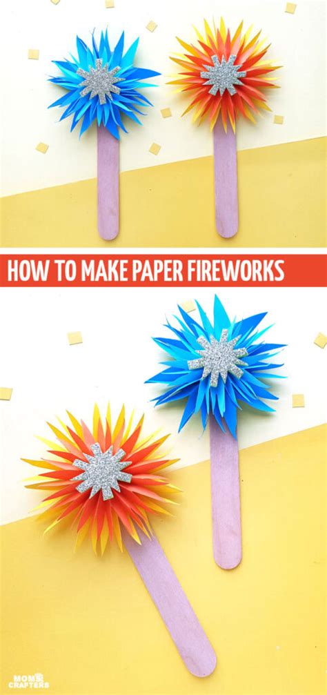 Paper Fireworks Craft Perfect For New Years Or July 4th