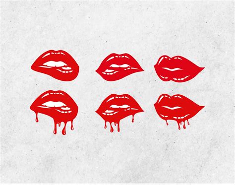 Red Dripping Lips Bundle Svg Png Pdf Cut File For Cricut Sexy Etsy