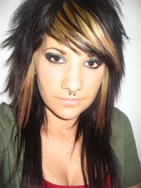 enthairfachionce blog emo girls long emo hairstyles with highlights