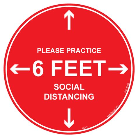 Please Practice 6 Feet Social Distance Floor Sign