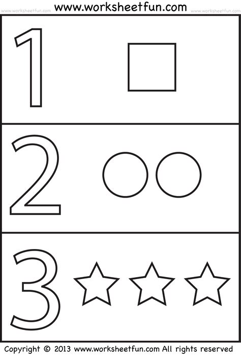 Top 15 preschool coloring pages: Numbers and Shapes - 4 Worksheets / FREE Printable ...