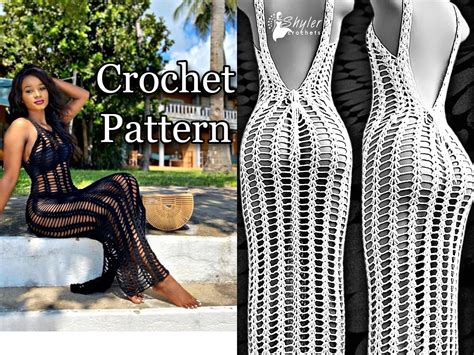 Crochet Bare Back Beach Cover Up Dress Pattern Etsy