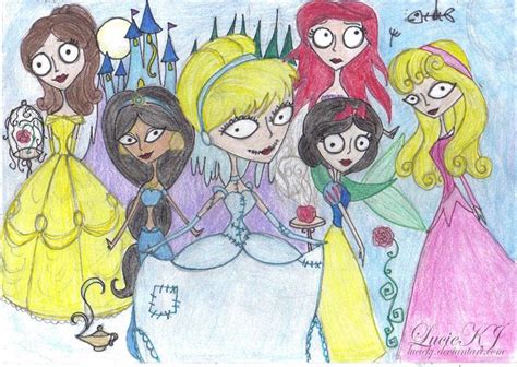 Tim Burton Style Disney Princesses 2 Recoloured By Luciekj On Deviantart