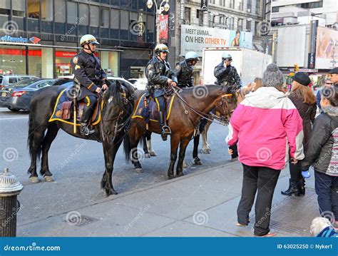Nypd Mounted Police Unit On The Streets Of Manhattan Editorial Image