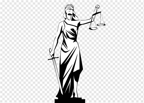 Lady Justice Drawing Symbol White Monochrome Measuring Scales Png
