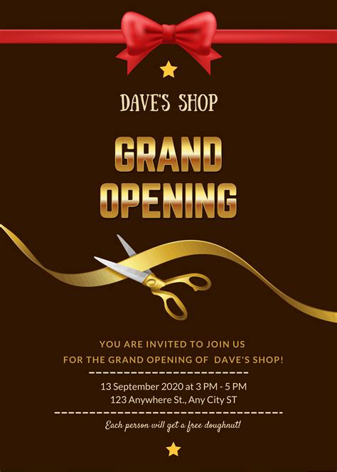 Shop Opening Invitation Card Grand Opening Invitations Business