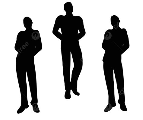 Businessman Standing On White Background Outline Design Shadow Vector