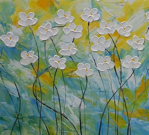 Flower Painting Original Painting Acrylic Painting Kitchen Wall Art Silvia Home Craft