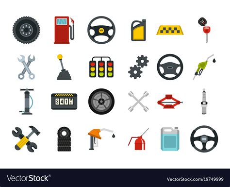 Offroad Adventure And Car Parts Icon Set Stock Illustration Download