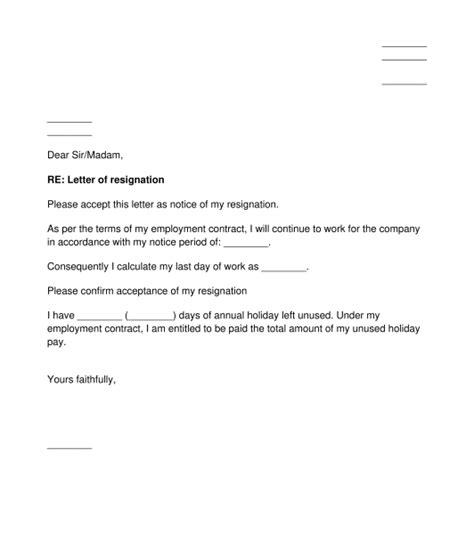 Template Resignation Letter Word Bonus