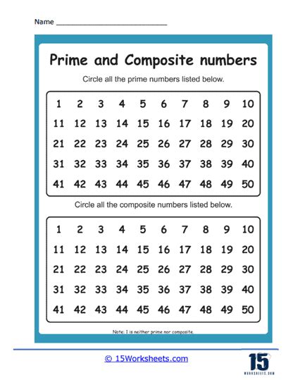 Prime And Composite Numbers Worksheets 15