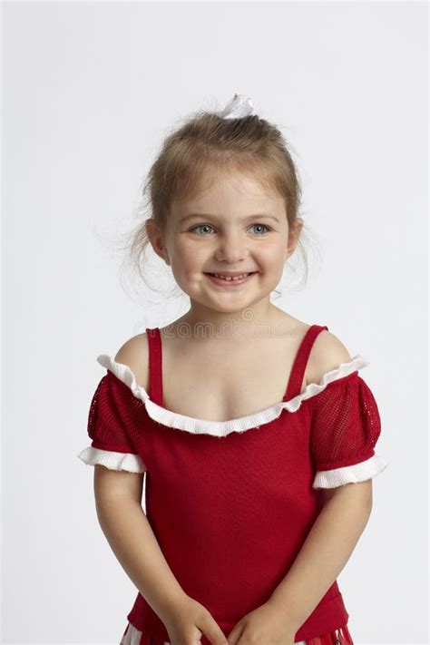 Little Girl In Red Dress Stock Image Image Of Gown Length 65545219