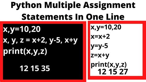 Assigning Multiple Variables In One Line In Python Multiple