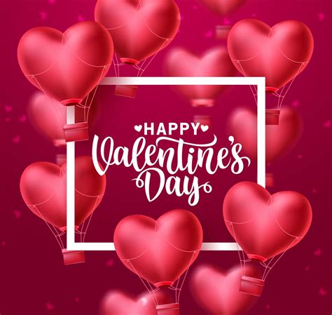Happy Valentines Day Greeting Text Vector Template Valentines