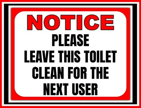 Please Leave Toilet Clean Printable Sign Free Download In 2022