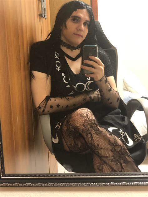Trying My Goth Girl Look Crossdressing