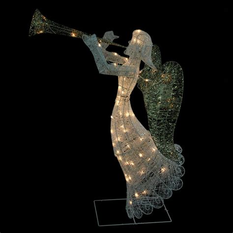 48 Lighted Glittered Trumpeting Angel Christmas Outdoor Decoration