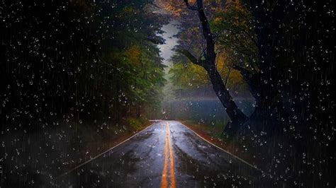 Rainy Road Wallpaper
