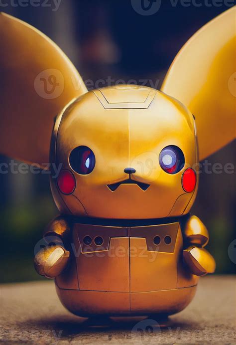 Close Up Of A Toy Of A Pikachu Robot Generative Ai 23112120 Stock