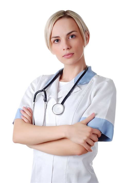 Nurse With Stethoscope Stock Photo Image Of Female Stethoscope 7690344