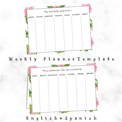 Weekly planner template | Free download