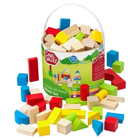 Chad Valley Playsmart Wooden Block Set 80 Pieces £750 At Sainsburys