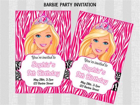 barbie birthday party invitation 4 00 via etsy barbie birthday party barbie party 9th